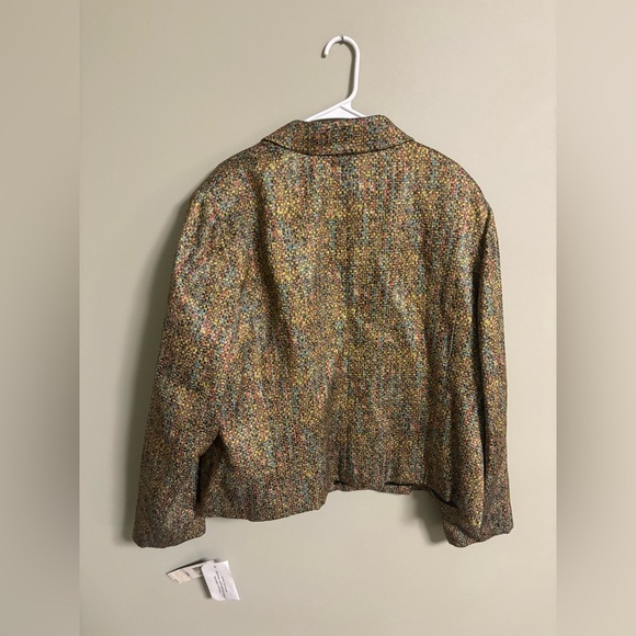 Jones New York Womens Multicolor Button Blazer Size 22W Plus New Boxy Textured - Picture 2 of 7